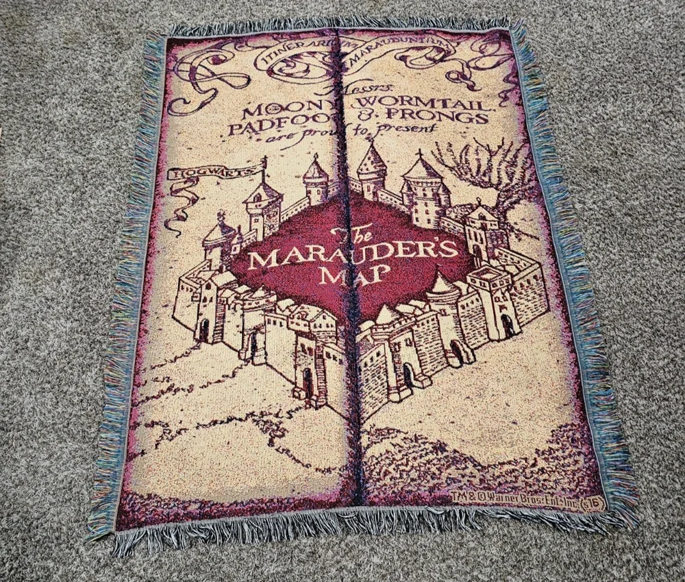 Harry Potter Marauders Map woven tapestry throw blanket by The Northwest Company